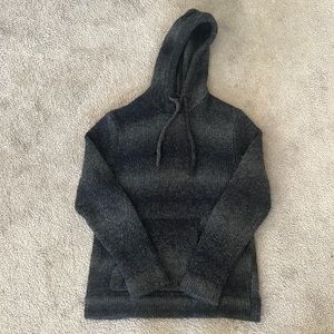 James Perse Dark Charcoal Gray Hooded Crewneck Sweater